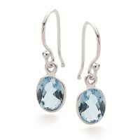 S/S NATURAL BLUE TOPAZ 7X9MM DROP EARRINGS