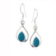 S/S NATURAL TURQUOISE 2.5CM DROP EARRINGS