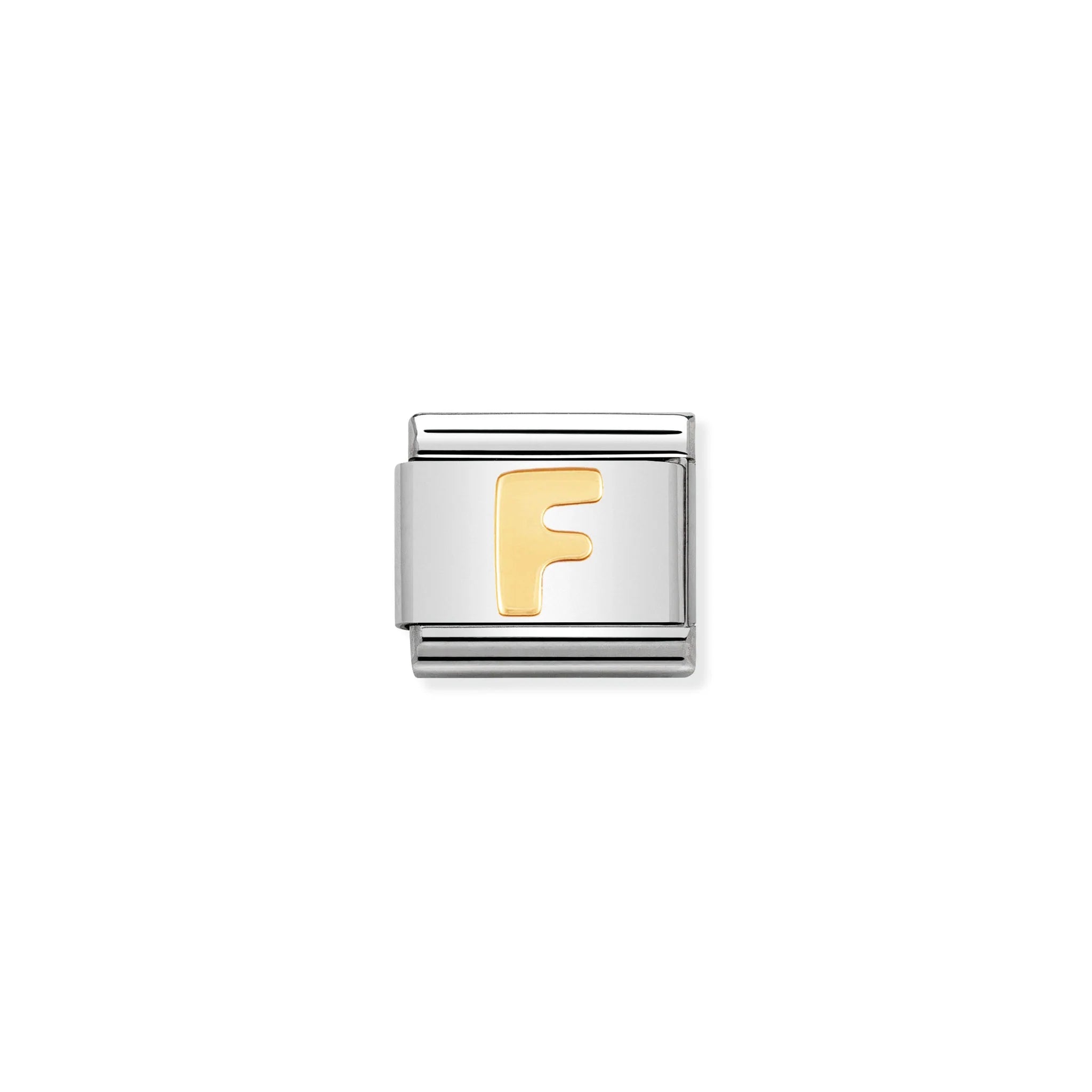 NOMINATION COMPOSABLE CLASSIC LINK 030101/06 LETTER F IN 18K GOLD