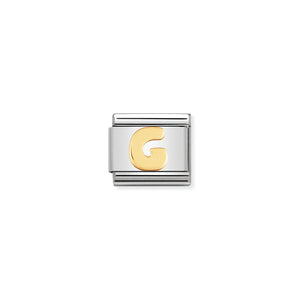 NOMINATION COMPOSABLE CLASSIC LINK 030101/07 LETTER G IN 18K GOLD