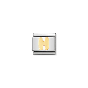 NOMINATION COMPOSABLE CLASSIC LINK 030101/08 LETTER H IN 18K GOLD