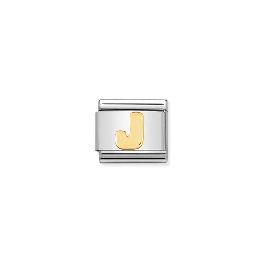 NOMINATION COMPOSABLE CLASSIC LINK 030101/10 LETTER J IN 18K GOLD