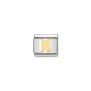 NOMINATION COMPOSABLE CLASSIC LINK 030101/11 LETTER K IN 18K GOLD