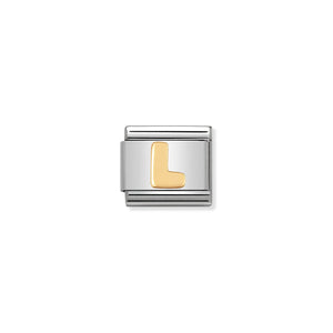 NOMINATION COMPOSABLE CLASSIC LINK 030101/12 LETTER L IN 18K GOLD