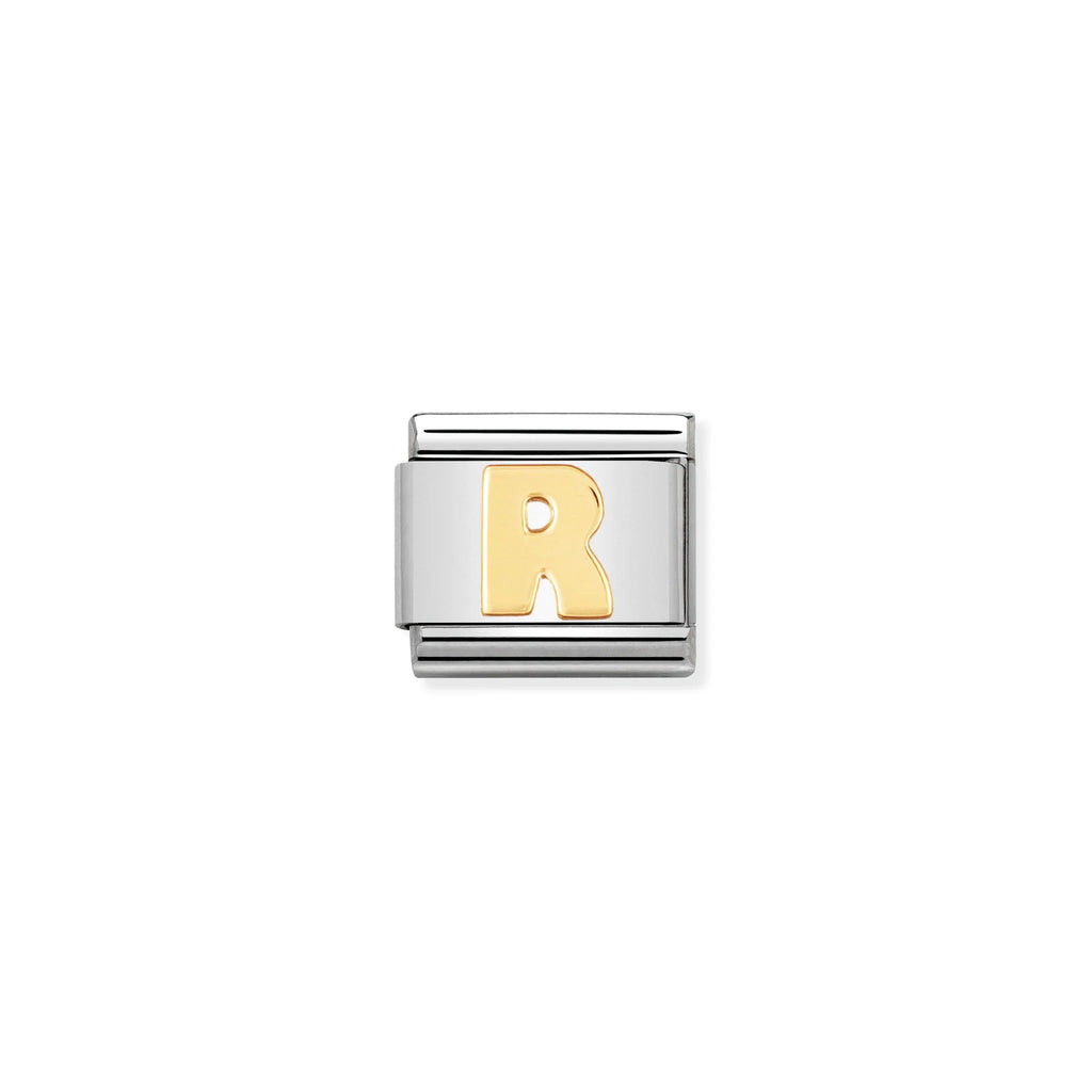 NOMINATION COMPOSABLE CLASSIC LINK 030101/18 LETTER R IN 18K GOLD