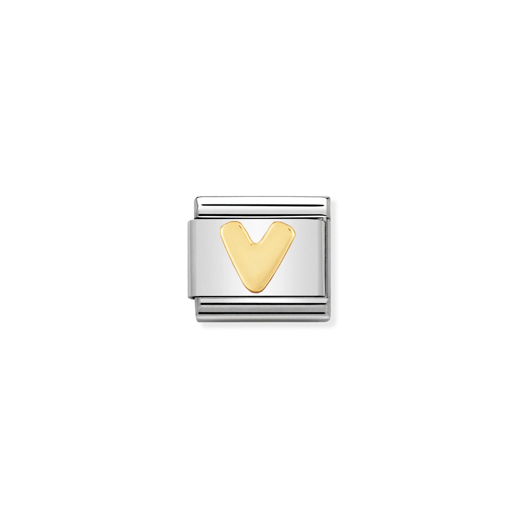 NOMINATION COMPOSABLE CLASSIC LINK 030101/22 LETTER V IN 18K GOLD