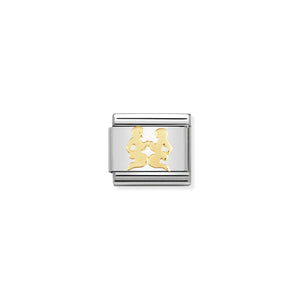 NOMINATION COMPOSABLE CLASSIC LINK 030104/03 GEMINI IN 18K GOLD