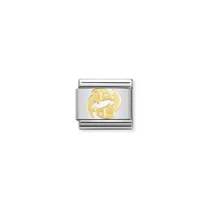 NOMINATION COMPOSABLE CLASSIC LINK 030104/12 PISCES IN 18K GOLD