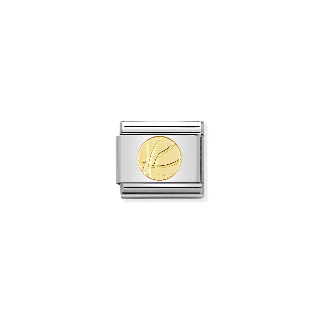 NOMINATION COMPOSABLE CLASSIC LINK 030106/12 BASKETBALL IN 18K GOLD