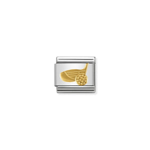 NOMINATION COMPOSABLE CLASSIC LINK 030106/24 GOLF CLUB & BALL IN 18K GOLD