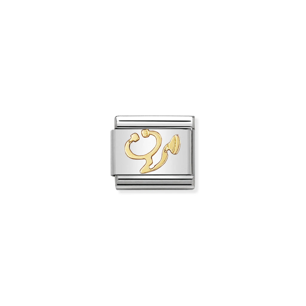 NOMINATION COMPOSABLE CLASSIC LINK 030109/17 STETHOSCOPE SYMBOL IN 18K GOLD