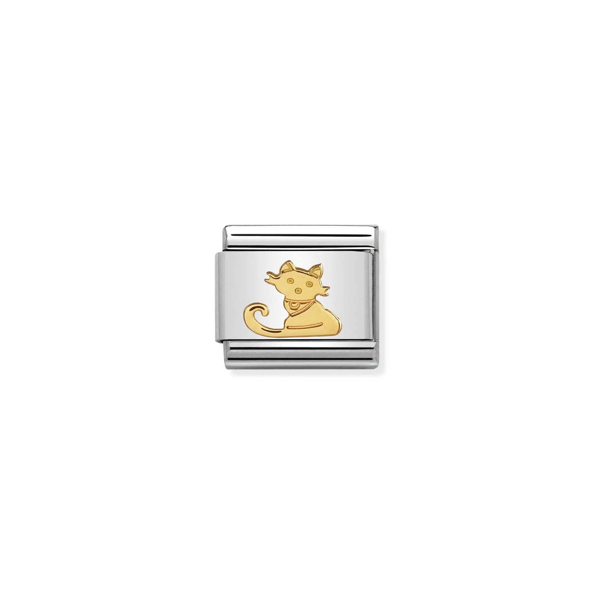 NOMINATION COMPOSABLE CLASSIC LINK 030112/32 SEATED CAT IN 18K GOLD