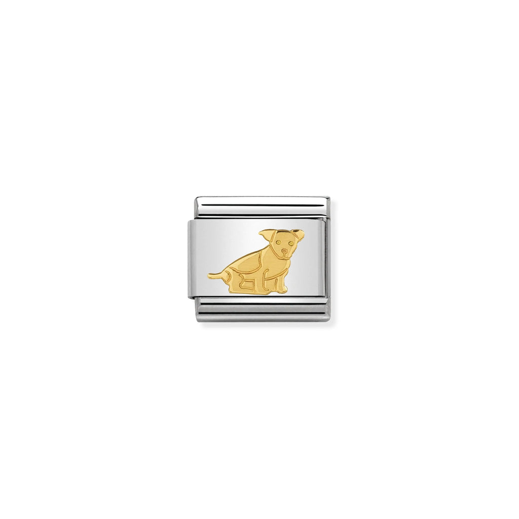 NOMINATION COMPOSABLE CLASSIC LINK 030112/33 SEATED DOG IN 18K GOLD