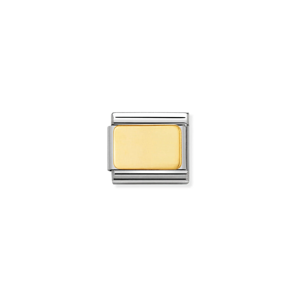 NOMINATION COMPOSABLE CLASSIC LINK 030121/01 ENGRAVABLE PLATE IN 18K GOLD