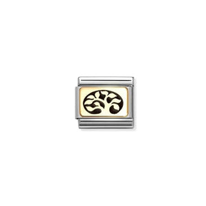 NOMINATION COMPOSABLE CLASSIC LINK 030166/35 TREE OF LIFE IN 18K GOLD AND ENAMEL