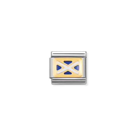 NOMINATION COMPOSABLE CLASSIC LINK 030234/07 SCOTLAND FLAG IN 18K GOLD AND ENAMEL