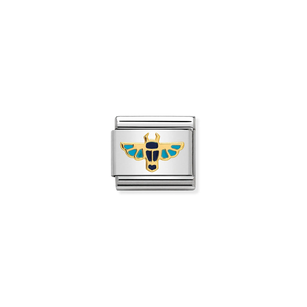 NOMINATION COMPOSABLE CLASSIC LINK 030262/13 EGYPTIAN SCARAB 18K GOLD AND ENAMEL