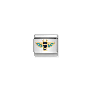 NOMINATION COMPOSABLE CLASSIC LINK 030262/13 EGYPTIAN SCARAB 18K GOLD AND ENAMEL