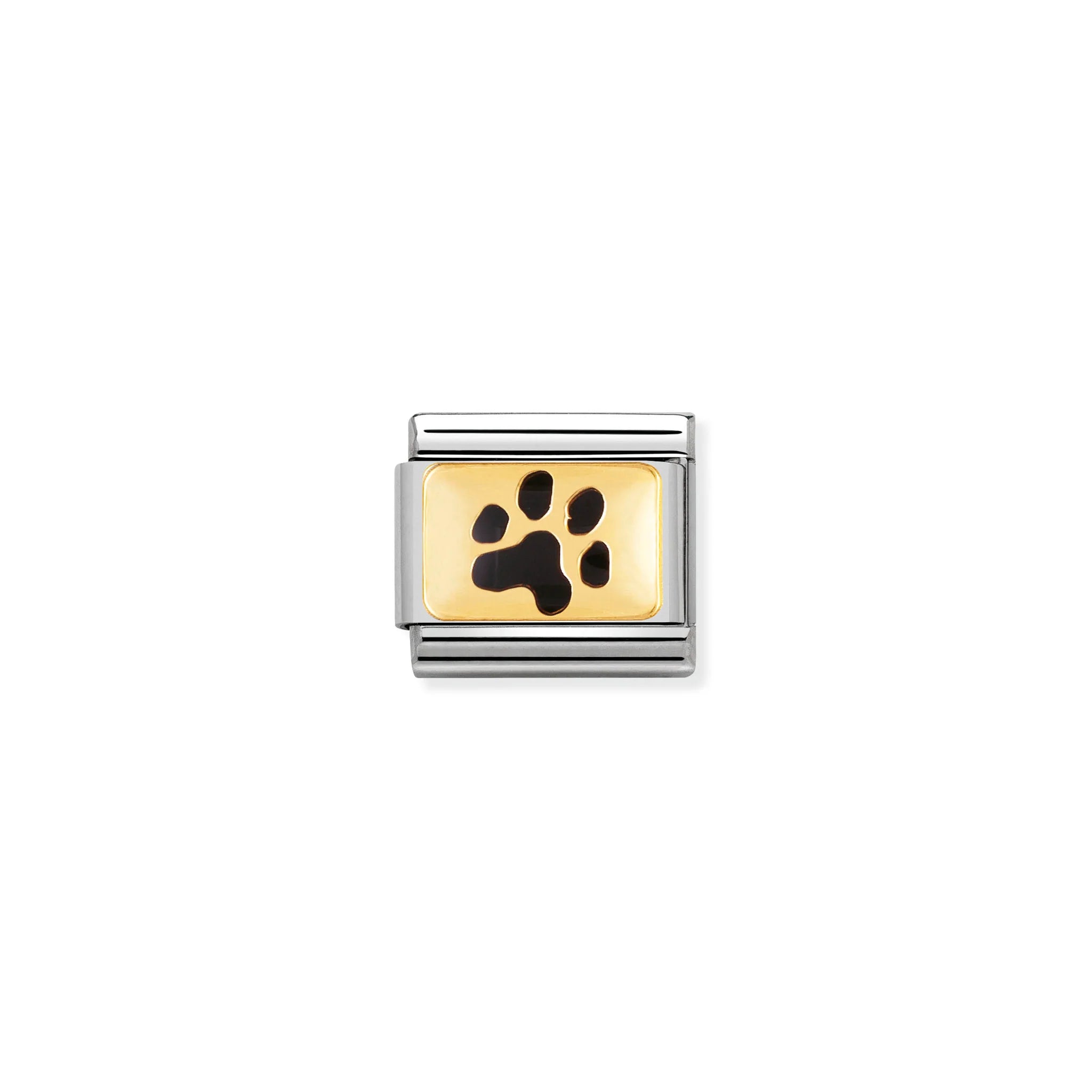 NOMINATION COMPOSABLE CLASSIC LINK 030284/47 PAW PRINT 18K GOLD AND ENAMEL