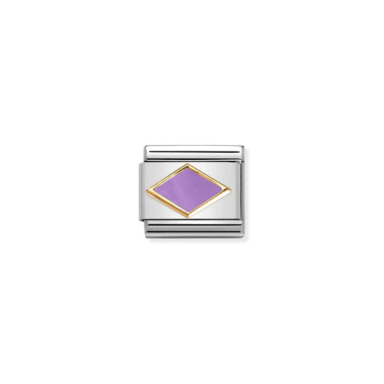 NOMINATION COMPOSABLE CLASSIC LINK 030285/50 LILAC RHOMBUS IN GOLD