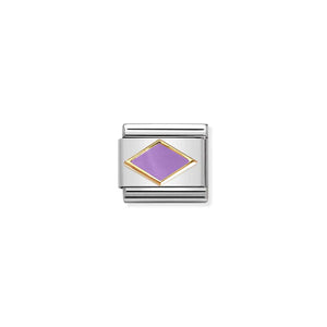 NOMINATION COMPOSABLE CLASSIC LINK 030285/50 LILAC RHOMBUS IN GOLD