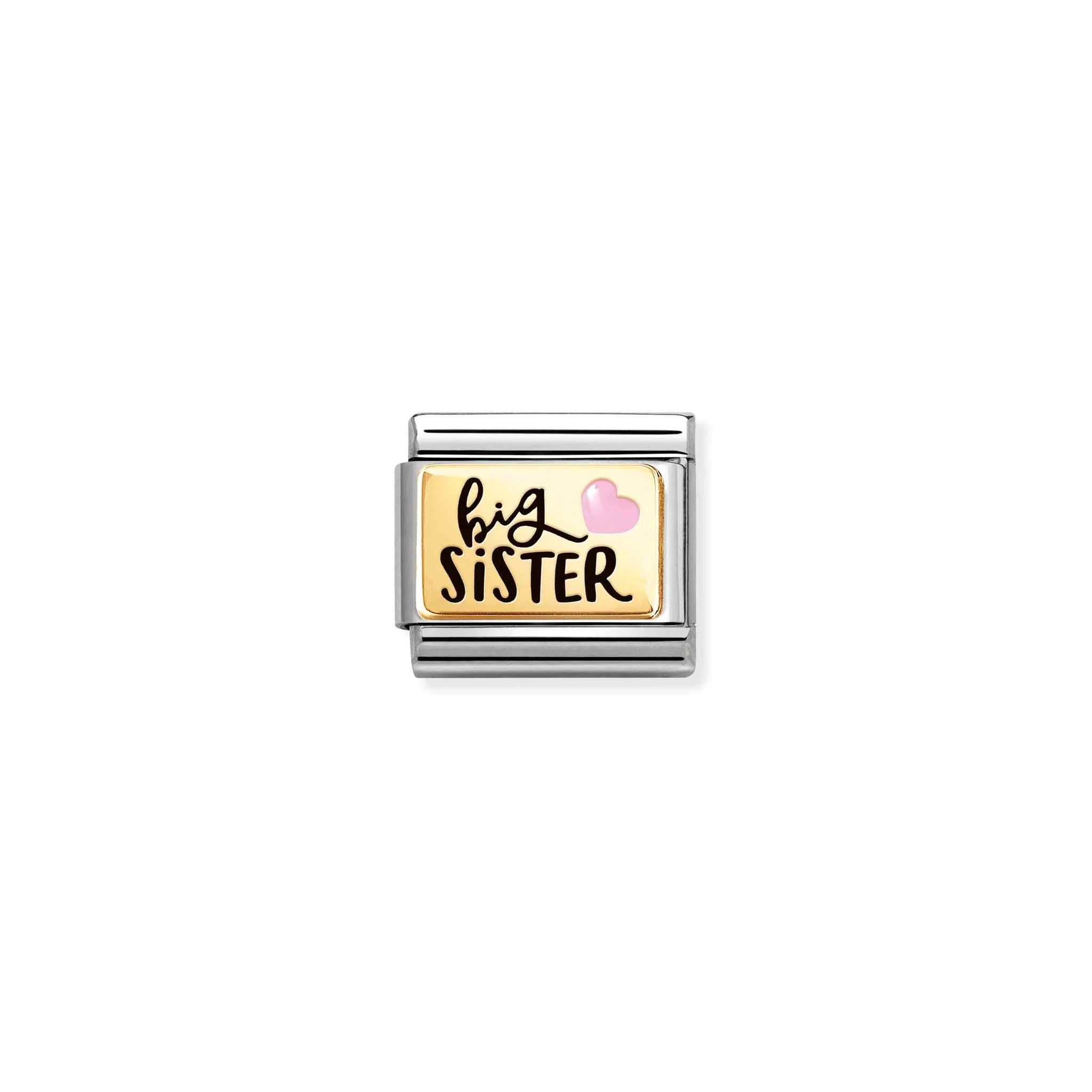 NOMINATION COMPOSABLE CLASSIC LINK 030289/05 BIG SISTER IN 18K GOLD AND ENAMEL