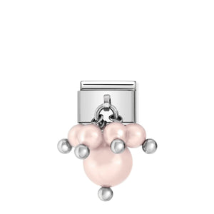 NOMINATION COMPOSABLE CLASSIC LINK 030609/06 PASTEL PINK CRYSTAL PEARLS