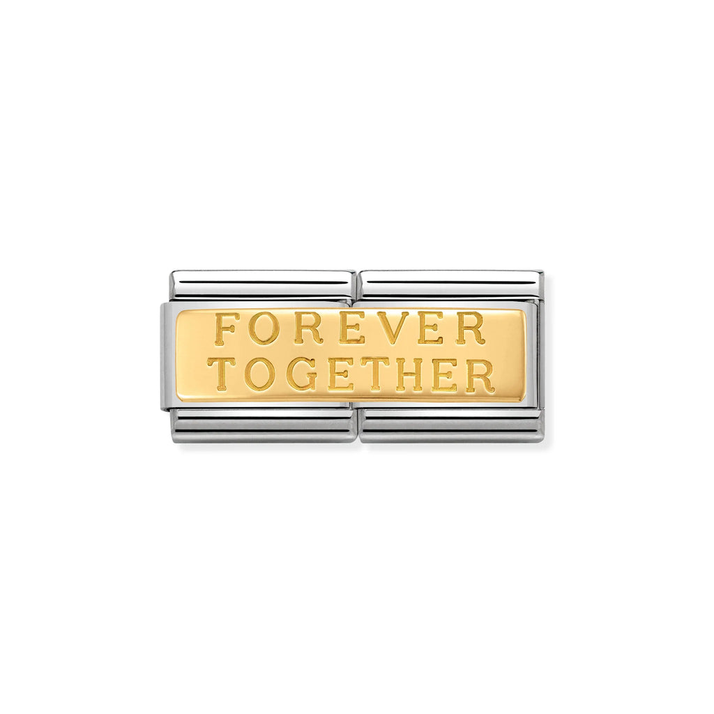 NOMINATION COMPOSABLE CLASSIC DOUBLE LINK 030710/02 FOREVER TOGETHER IN 18K GOLD