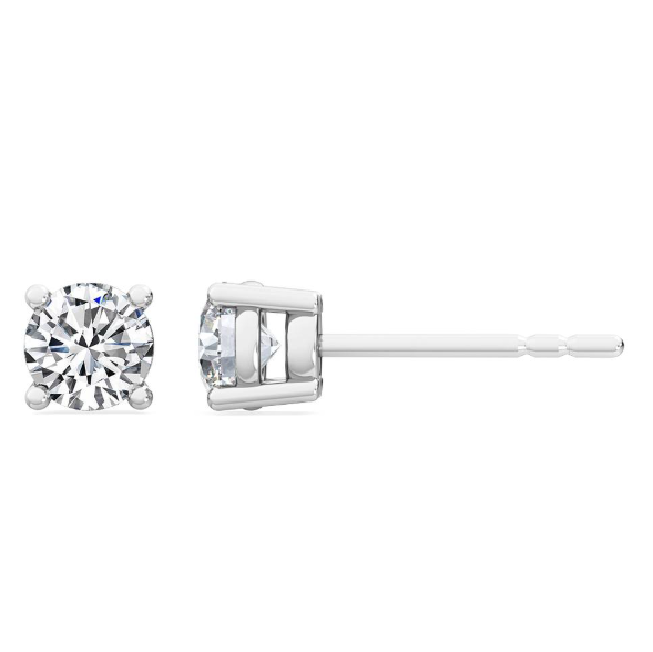 14K WG LAB GROWN DIAMOND STUD EARRINGS TDW = 0.62CT FG VS1 WITH SCREWBACKS