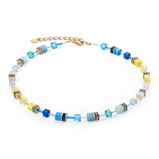 COEUR DE LION GEOCUBE TURQUOISE-YELLOW NECKLACE 2838/10_0601