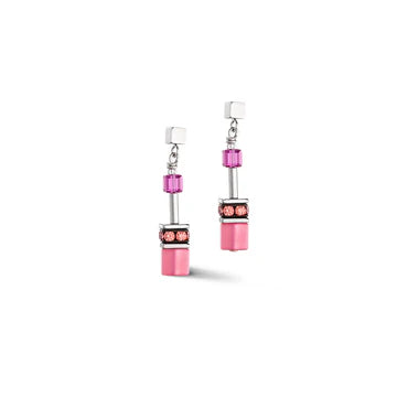 COEUR DE LION GEO CUBE VIVA MAGENTA EARRINGS 2838/21_0422