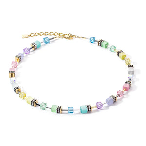 COEUR DE LION GEO CUBE PASTEL RAINBOW NECKLACE