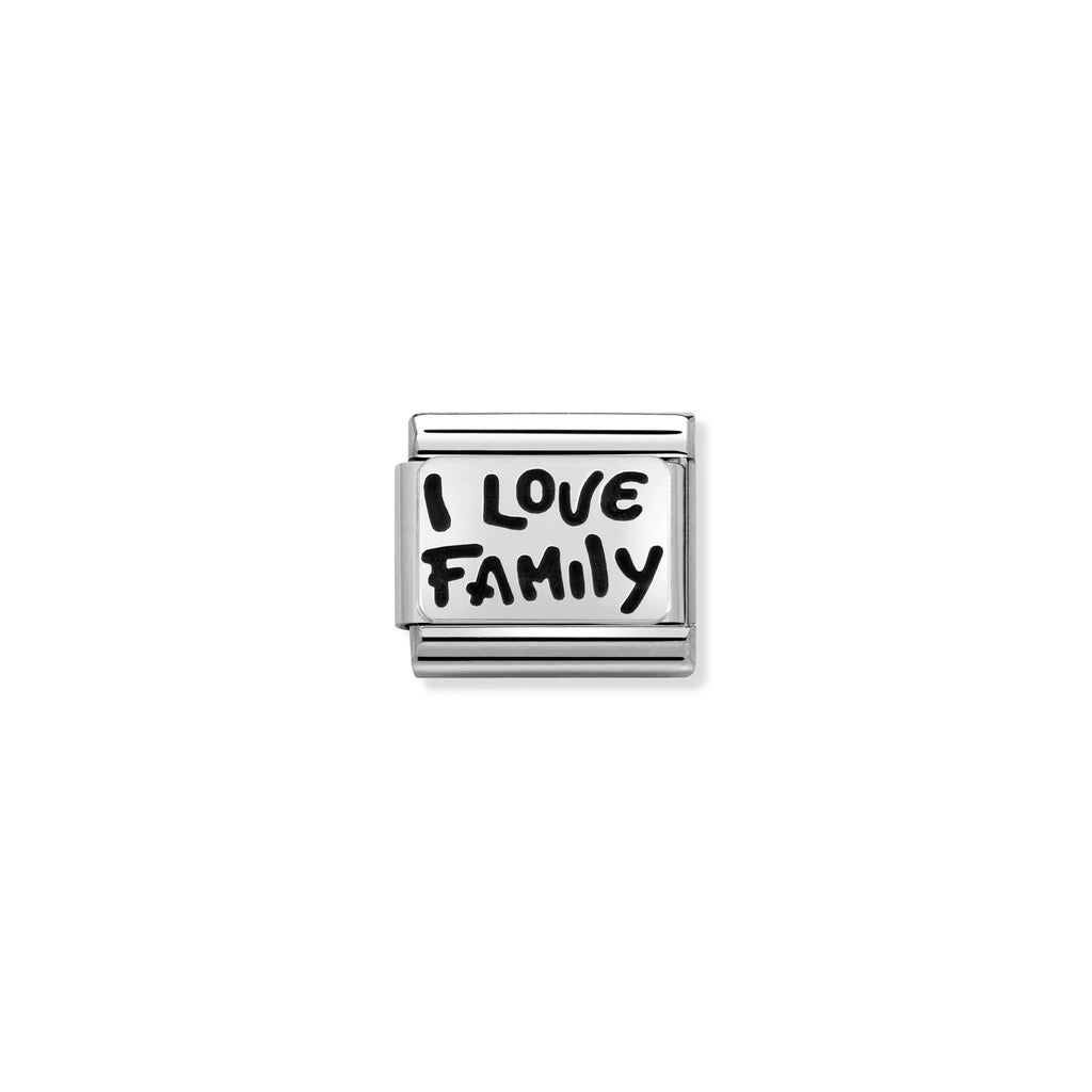 NOMINATION COMPOSABLE CLASSIC LINK 330102/34 I LOVE FAMILY IN 925 SILVER