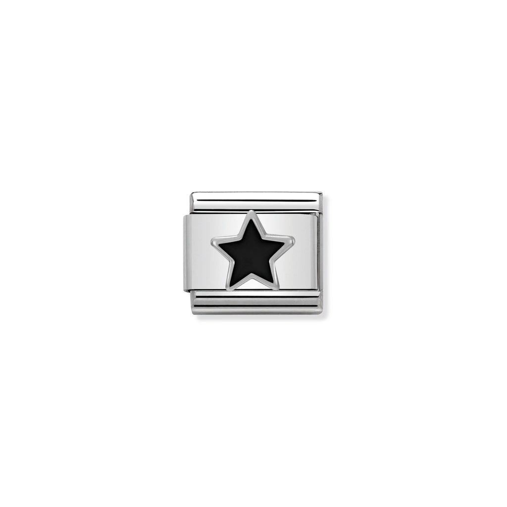 NOMINATION COMPOSABLE CLASSIC LINK 330202/05 BLACK STAR IN ENAMEL & 925 SILVER