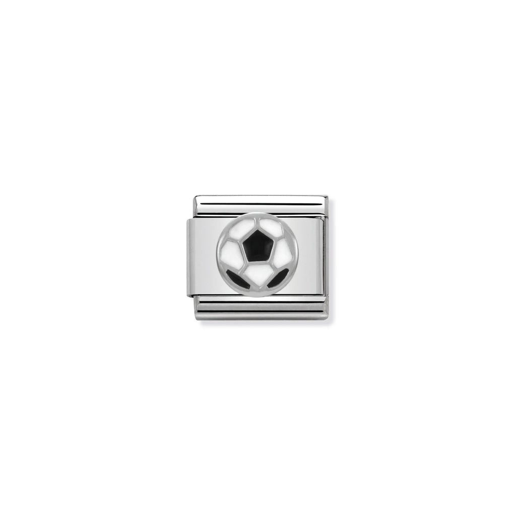 NOMINATION COMPOSABLE CLASSIC LINK 330202/13 SOCCER BALL IN ENAMEL & 925 SILVER