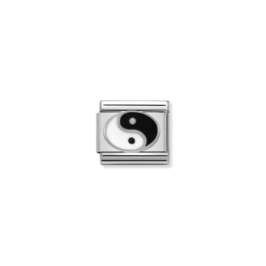 NOMINATION COMPOSABLE CLASSIC LINK 330202/14 YIN YANG IN ENAMEL & 925 SILVER