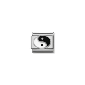 NOMINATION COMPOSABLE CLASSIC LINK 330202/14 YIN YANG IN ENAMEL & 925 SILVER