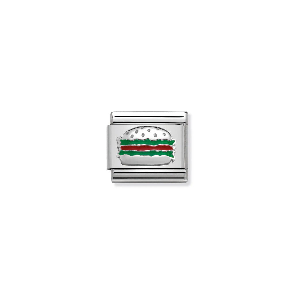 NOMINATION COMPOSABLE CLASSIC LINK 330202/35 HAMBURGER IN ENAMEL & 925 SILVER