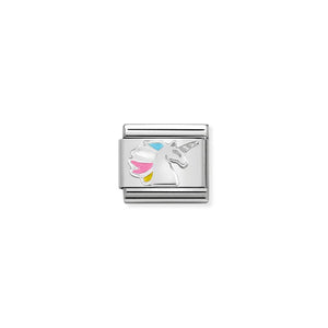 NOMINATION COMPOSABLE CLASSIC LINK 330204/16 UNICORN IN ENAMEL & 925 SILVER