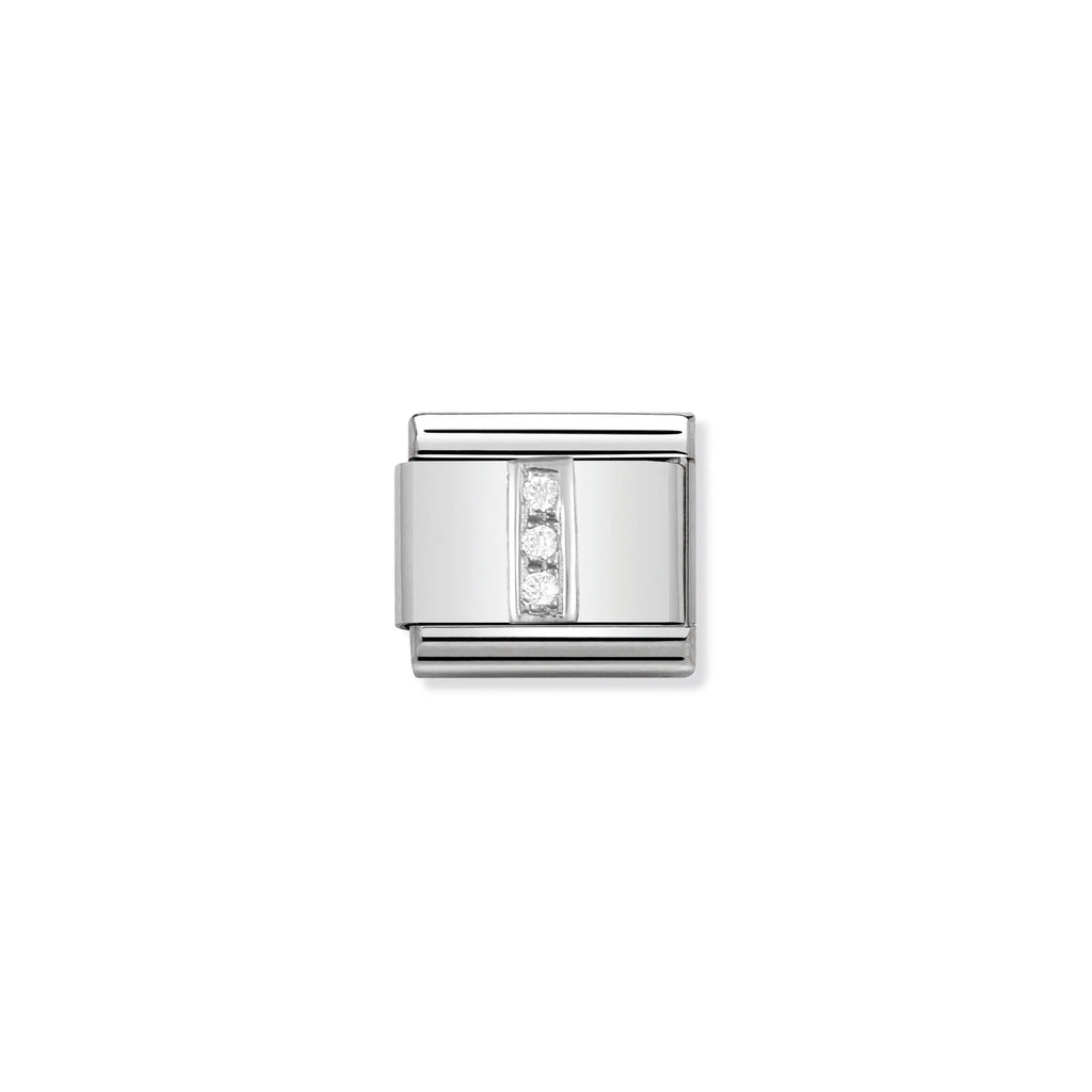 NOMINATION COMPOSABLE CLASSIC LINK 330301/09 LETTER I WITH CZ IN 925 SILVER