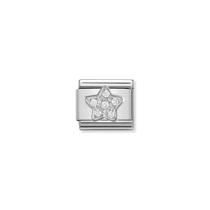 NOMINATION COMPOSABLE CLASSIC LINK 330304/02 STAR WITH CZ IN 925 SILVER