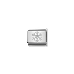 NOMINATION COMPOSABLE CLASSIC LINK 330313/02 SNOWFLAKE WITH WHITE CZ IN 925 SILVER