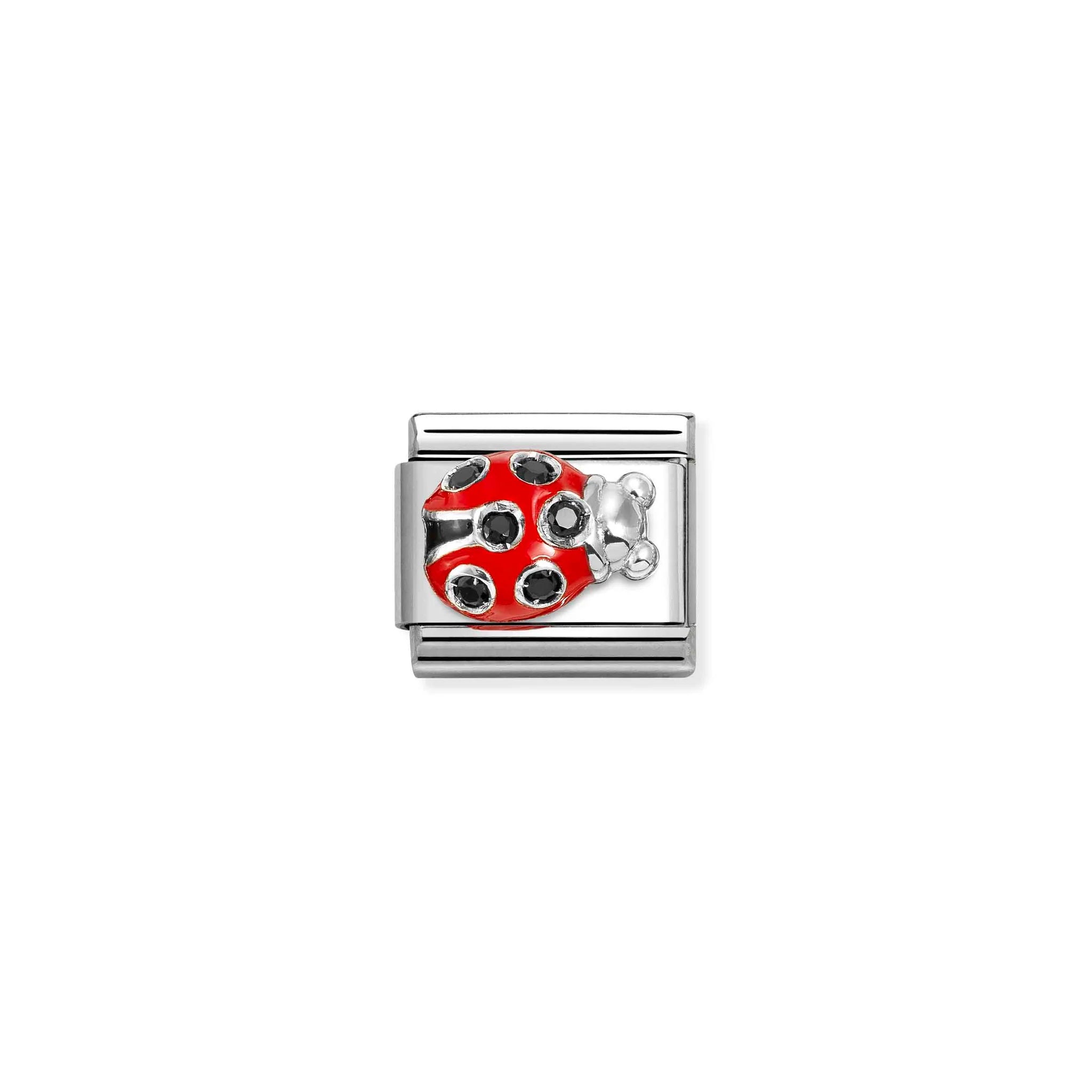 NOMINATION COMPOSABLE CLASSIC LINK 330321/11 LADYBUG WITH RED ENAMEL IN 925 SILVER & CZ