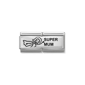 NOMINATION COMPOSABLE CLASSIC DOUBLE LINK 330710/38 SUPER MUM IN 925 SILVER