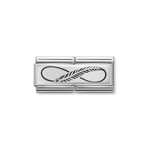 NOMINATION COMPOSABLE CLASSIC DOUBLE LINK 330710/12 INFINITY FEATHER IN 925 SILVER