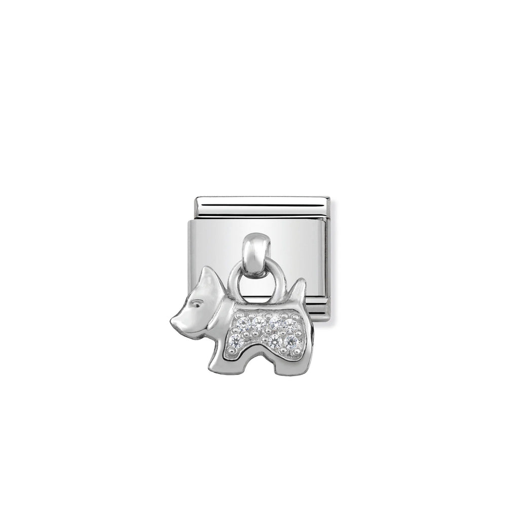 NOMINATION COMPOSABLE CLASSIC LINK 331800/09 DOG CHARM WITH CZ & 925 SILVER