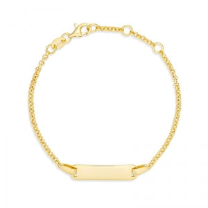 S/S 925 KIDS GOLD PLATED ID BRACELET 6CM