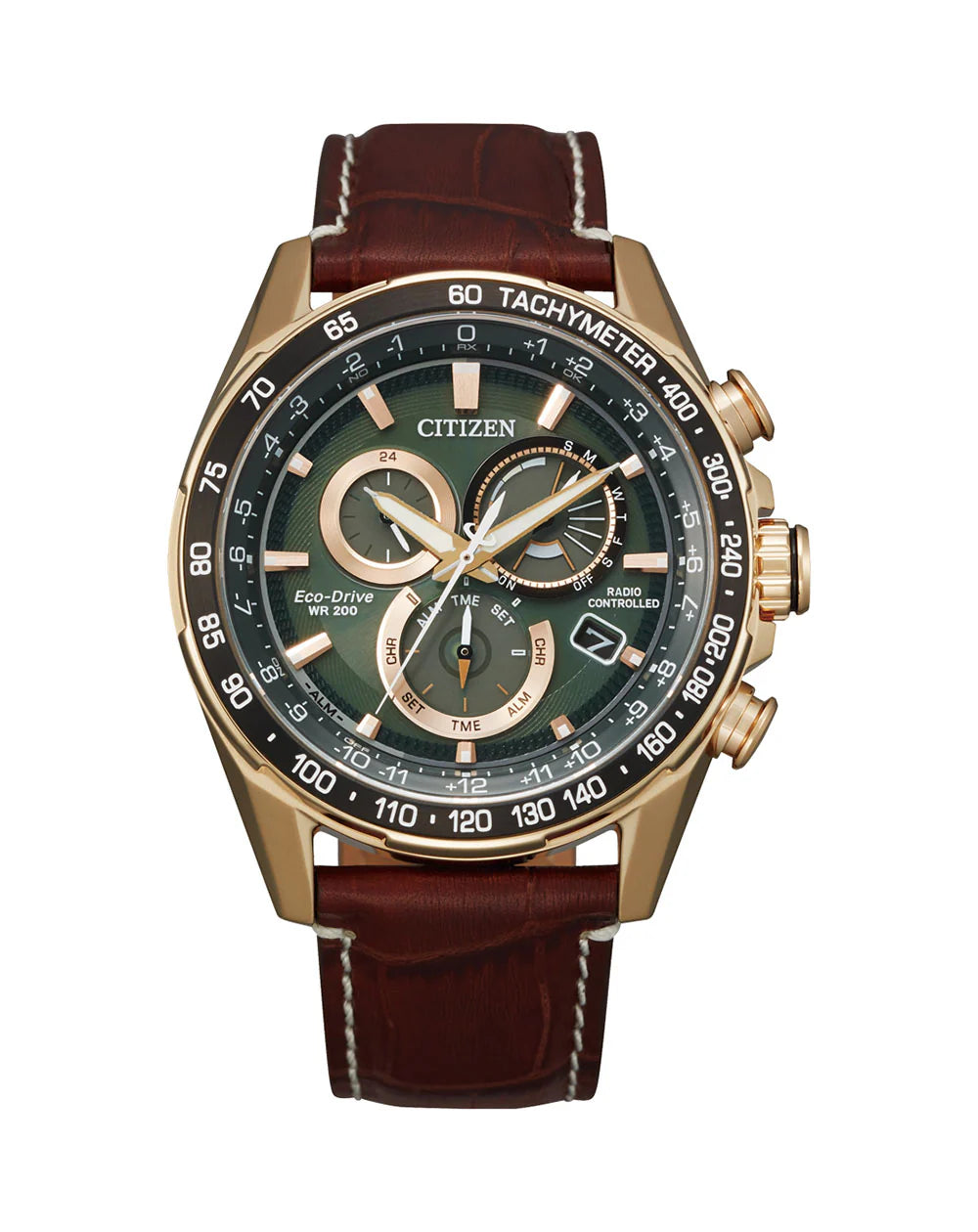 CITIZEN GENTS LEATHER ECO-DRIVE WATCH CB5919-00X