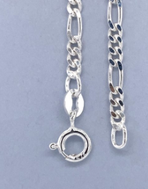 STERLING SILVER 925 3X1 FIGARO CHAIN - 2.7MM 50CM