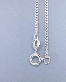 STERLING SILVER 925 CURB LINK CHAIN - 1.7MM 45CM